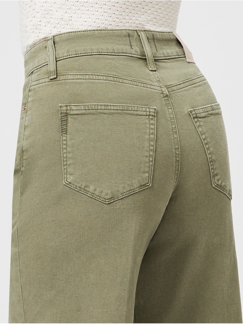 PAIGE Olive Green Wide Leg Utility Jeans - Picture 2 of 3